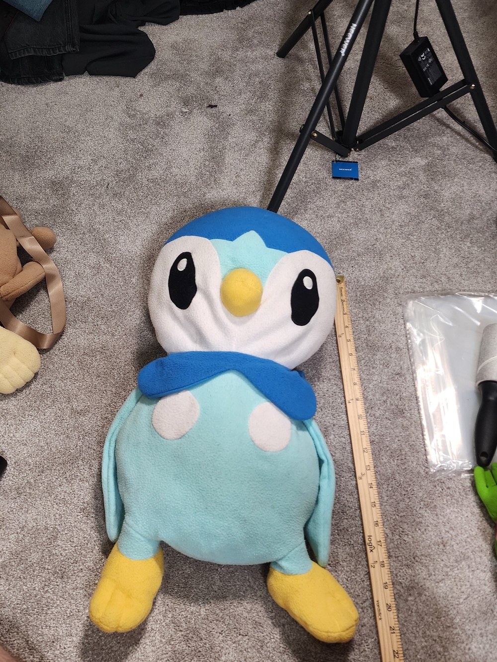 Pokemon Piplup Plush Toy Blue Light Blue Yellow Accents
